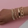 fxmimior Dainty Boho Gold Silver Chain Bracelets Set for Women Adjustable Fashion Beaded Chunky Flat Cable Chain Punk Bracelets Jewelry for Women Gift Set of 4.