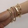 fxmimior Dainty Boho Gold Silver Chain Bracelets Set for Women Adjustable Fashion Beaded Chunky Flat Cable Chain Punk Bracelets Jewelry for Women Gift Set of 4.
