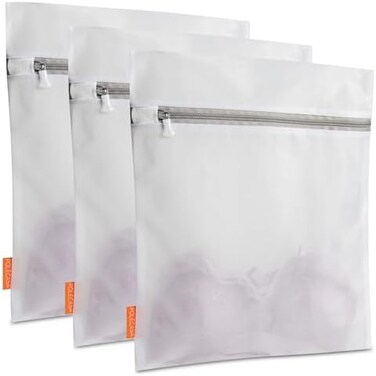 Polecasa Medium Mesh Laundry Bags for Delicates and Lingerie. 3 Pack 12x16 inch - Fine Mesh Laundry Wash Bag for Washing Machine, Socks, Underwear, Panties, Travel Organization.
