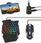Laelr Half Hand Gaming Keyboard and Mouse Combo 35 Keys PUBG Wired Mechanical RGB LED Backlit Half Keyboard with Wrist Rest Wired Gaming Mouse Converter for Android IOS, Not support IOS 13. 4 and abov