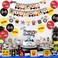 PRATYUS Race Car Birthday Decorations Let's go Racing Party Supplies with Banner, Welcome Hanger, Car Party Signs, Cake Topper and Balloons.