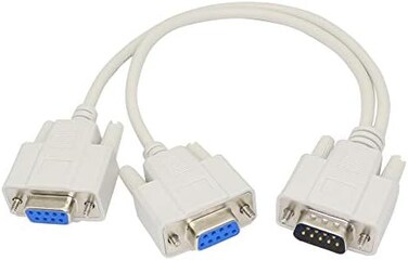 YOUCHENG 30cm DB9 Y Splitter Cable DB9 9 Pin 1 Male to 2 Female Rs232 Serial Splitter Adapter Straight-Through Cable YOUCHENG for Connect Various Serial Interface Devices.