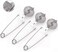 JEXCULL Snap Ball Tea Strainer, 3 Pack Premium Stainless Steel Tea Strainer with Handle for Loose Leaf Tea Fine Mesh Tea Balls Filter Infusers (Small.