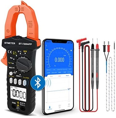 BTMETER BT-7200APP TRMS 6000 Counts Clamp Multimeter, Digital Clamp-on Ammeter for AC/DC Current Voltage Resistance Capture Frequency Continity Temperature NCV.