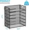 Marbrasse Mesh Desk Organiser Tray, 6 Tier Letter Tray Organiser with Hander,Office Trays Desk Organiser Accessories, Paper Tray Organiser for A4 File Holder - Black.