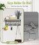 buways Wall-Mounted Key and Mail Holder, Wooden Key Rack with 4 Double Key Hooks, Rustic Home Decor for Entryway(Gray.