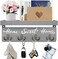 buways Wall-Mounted Key and Mail Holder, Wooden Key Rack with 4 Double Key Hooks, Rustic Home Decor for Entryway(Gray.