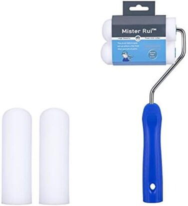 Mister Rui Paint Roller, Foam Paint Roller 4 Inch High-Density, Sponge Refills with Roller Frame (Pack of 3, Small Paint Roller Set for Home PaintingDIY Projects.
