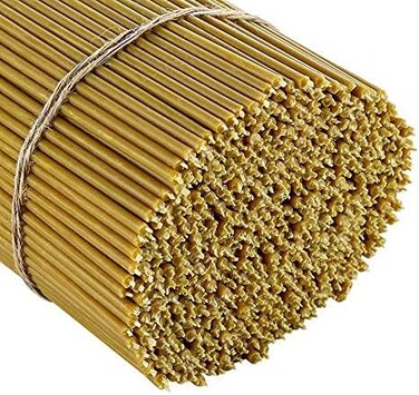 Danilovo Pure Beeswax Candles - No-Drip, Smoke-Less, Tall, Thin Taper Candles &ndash; Decorative Candles for Church Prayer, Decor or Birthday Candles &ndash; Honey Scented Candles &ndash; 6. 5&rdquo;x0. 22&rdquo; (Yellow,100pcs.