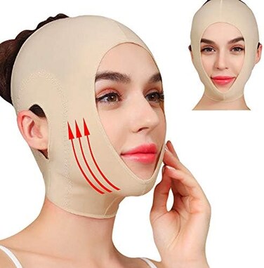 ZOQINI Reusable Chin Slimming Strap Face Lift Tape V Line Lifting Face Mask Double Chin Reducer Face Neck Slimmer Jawline Shaper Anti Snoring Snore Stopper (L.