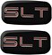 CDD 2X SLT Cab Emblems 3D Sticker Nameplate Letter Logo Roof Pillar Replacement for 02-07 Yukon Suburban Sierra 03 06 (Chrome/Red.