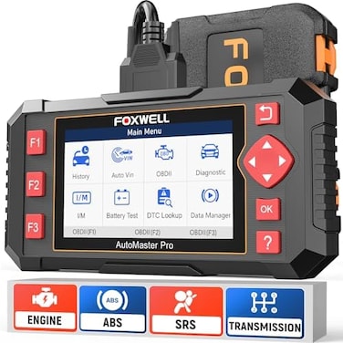 FOXWELL Car Scanner NT604 Elite OBD2 Scanner ABS SRS Transmission, Check Engine Code Reader for Cars and Trucks, Diagnostic Scan Tool with SRS Airbag, Automotive Diagnostic Tool with Live Data.