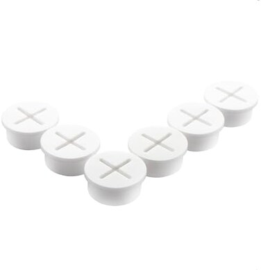 keenkee 6 PCS Flexible Silicone Cable Cord Grommet 1 Inch White Grommets in Desk, Table, and Other Furnitures for Hole Cover, Cable Management, Wire Organizer, Cable Pass Through.