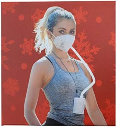 BROAD Holiday Edition AirPro Mask Rechargeable Electrical Air Purifying Respirator with HEPA Filter and an Arm Band Kit.