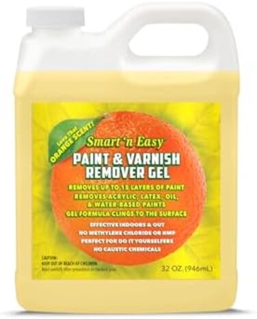 Safe 'n Easy &lsquo;n Citrus PaintVarnish Remover Gel, Strips 15Layers of Paint ly, No Hazardous Fumes, Non-Toxic, Citrus Orange Scent (32 oz.