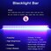 شريط إضاءة LED أسود من GREENIC، 10 واط، 1 قدم، أنبوب إضاءة فوق بنفسجية USB، لوازم حفلات متوهجة في الظلام لتزيين الهالوين، الغرف، طلاء الجسم، الملصقات، كشف البول، عبوة من قطعتين.