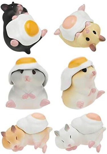 Kitan Club Hamster 'N Egg Plastic Toy - Blind Box Includes 1 of 6 Collectable Figurines - Fun, Versatile Decoration - Authentic Japanese Design - Made from Durable Plastic.
