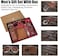 Baojulong 6pcs Men's Gift Set With Box Brown Leather Belt Wallet Watch Glasses Keychain Ballpoint Pen Birthday Valentine Christmas Gifts for Men.