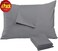 Niagara Sleep Solution 4 Pack Waterproof Pillow Protectors Standard Grey 20x26 Inches Smooth Zipper Premium Encasement Covers Quiet Cases Set 100% Liquid Protection.