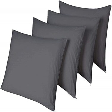 Niagara Sleep Solution 4 Pack Waterproof Pillow Protectors Standard Grey 20x26 Inches Smooth Zipper Premium Encasement Covers Quiet Cases Set 100% Liquid Protection.