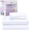 California Design Den Luxury 4 Piece Queen Size Sheet Set - 1000 Thread Count, 100% Cotton Sateen, Deep Pocket Fitted and Flat Sheets, Includes Pillowcase Set, Soft and Thick Cotton - Bright White.
