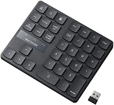 SurnQiee Wireless Numeric Keypad, 2. 4G Rechargeable Number Pad 35-Keys for Efficient Data Input.