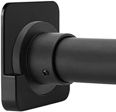 CANRAY Shower Curtain Rod Mount Holder for WallAdhesive Shower Rod Tension RetainerNo DrillingStick On2 Pack, Black (Shower Curtain Rod Not Included.