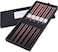 GLAMFIELDS Reusable Chopsticks Japanese Natural Wooden Classic Style 5 Pairs Lightweight Hand-Carved Safe Chop Sticks 8. 8 Inch/22. 5cm Gift Set.