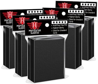 Homthy 500 Pcs Black Card Sleeves Toploaders for Trading Card, Soft Penny Plastic Card Holders Fit for MTG, Yugioh Baseball/Sports/Game Standard Cards.