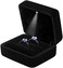 GBYAN Velvet Ring Box Double Slot with LED Light Couple Ring Box Jewelry Display Case for Wedding, Engagement, 2 ring holder, velvet.