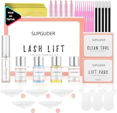 SUPGUDER Lash lift kit eyelash perm kit Professional Lash Curling Full Lash Extensions Set,Semi-Permanent Curling Perming Wave Lash Lifting Tools Suitable For Salon Beauty Treatments(Upgraded Version.