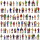 Evemodel P100W 100pcs 1:87 Painted Figures HO Scale Standing People Assorted Poses Model Trains.
