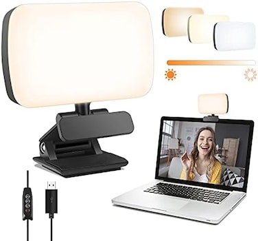 fansrocck Video Conference Lighting, Webcam Lighting for Remote Working, Zoom Lighting for Laptop/Computer, Zoom Calls, Live Streaming, Self Broadcasting, Video Light for Zoom Meeting with Sturdy Clip