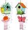 HOME COMPOSER 4 Pack Diy Bird House Wind Chime Kits For Children To Build And Paint, Wooden Arts And Crafts For Kids Girls Boys Toddlers Ages 8-12 4-6 6-8, Paint Kit Includes PaintsBrushes.