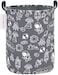 QUEENLALA Large Storage Basket,Laundry Hamper/Bathroom/Home Decor/Collapsible Round Storage Bin,Boys and Girls Hamper/Boxes/Clothing（Round-Grey Space Exploration.