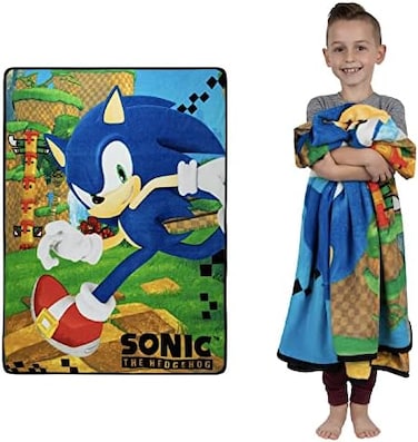 Franco Kids Bedding Super Soft Micro Raschel Throw, 46 in x 60 in, Sonic The Hedgehog, Anime.
