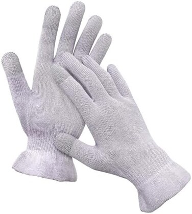 MIG4U Moisturizing Beauty Gloves Touchscreen Cotton Glove for SPA, Eczema, Dry Hands, Cosmetic Treatment, grey 1 pairs size s/m.