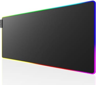KTRIO RGB Large Gaming Mouse Pad with Stitched Edges, Superior Micro-Weave Cloth, Non-Slip Base, Water Resist Coating, 31. 5 x 11. 8 in, RGB Black.