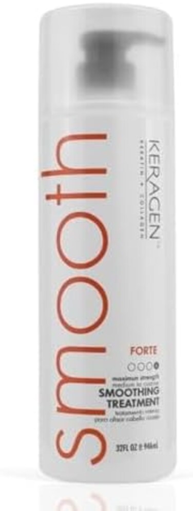 KERAGEN Brazilian Smoothing Keratin Hair TreatmentSulfate-Free Blowout System for Dry, Damaged, Curly, or Frizzy HairForte FormulaMedium to Coarse Hair32 Oz.