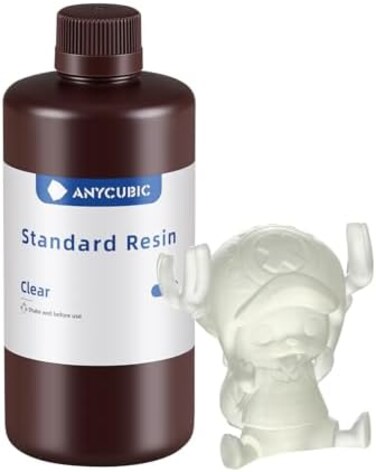 ANYCUBIC 3D Printer Resin, 405nm High Precision Fast Curing UV Photopolymer Resin for LCD 3D Printing, 1kg Clear.