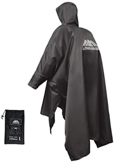 longsinger Rain Ponchos for Adults, Waterproof Rain Poncho with Adjustable Hood and Arms for Hiking, Hunting, Outdoor.