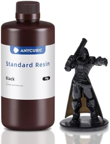 ANYCUBIC 3D Printer Resin, 405nm High Precision Fast Curing UV Photopolymer Resin for LCD 3D Printing, 1kg Black.