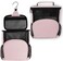 مستلزمات غرفة النوم لطالبات الجامعات من تيرا هوم - سلة استحمام محمولة - حقيبة استحمام متينة وواسعة وقابلة للطي ومقاومة للماء مع خطاف معدني للتعليق (وردي فاتح).