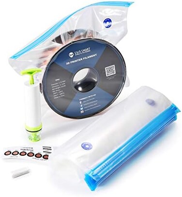sainsmart eVacuum 3D Printer Filament Storage Bag Vacuum Sealed Bags Vacuum Compression Storage Bags, Prevent and Monitor Moisture - 10 Bags with 15 Desiccants, 15 Humidity Indicator Cards and 1 Hand