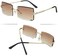 NIDOVIX Rimless Rectangle Sunglasses For Women Men Fashion Frameless UV400 Protection Lens Glasses.