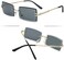 NIDOVIX Rimless Rectangle Sunglasses For Women Men Fashion Frameless UV400 Protection Lens Glasses.