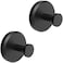 HOME SO Suction Cup Hooks for Shower, Bathroom, Kitchen, Glass Door, Mirror, Tile &ndash; Loofah, Towel, Coat, Bath Robe Hook Holder for Hanging up to 15 lbs &ndash; Waterproof, Dark, Matte Black (2-Pack.