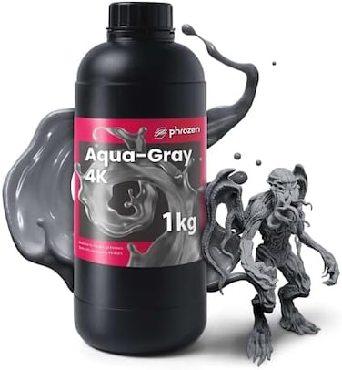 PHROZEN 3D Printer Rapid Aqua-Gray 4K Resin, 405nm LCD UV-Curing Standard Photopolymer Resin for High Precision Fast Printing, Low Odor Not Smelly, Non-Brittle, Non Toxic (1KG.
