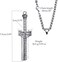 ZiWuark Men's Broken Sword Necklace Stainless Steel Knight Sword Necklaces Dragon Cloud Pattern Pendant Jewelry for Men and Women with 24 Inches Chain.