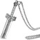 ZiWuark Men's Broken Sword Necklace Stainless Steel Knight Sword Necklaces Dragon Cloud Pattern Pendant Jewelry for Men and Women with 24 Inches Chain.